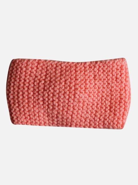 

Woonie Girls Peach-Colored Self-Design Twisted Headband