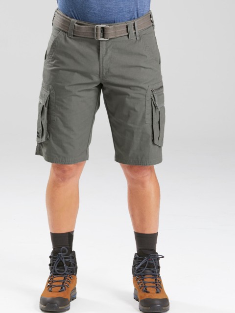 

FORCLAZ By Decathlon Men Khaki Solid Cargo Travel Shorts
