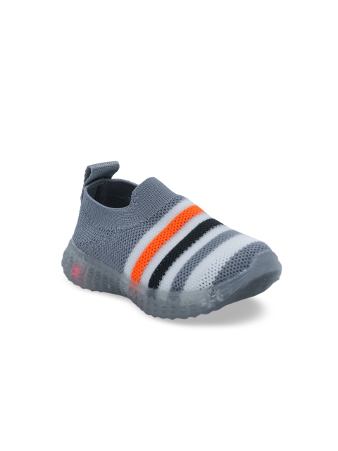 

Feetwell Shoes Boys Striped Slip-on Sneakers, Grey