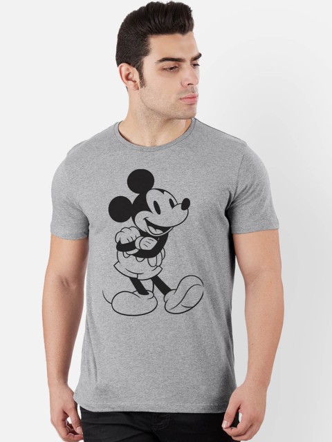 

Free Authority Mickey & Friends Men Grey Printed Round Neck T-shirt