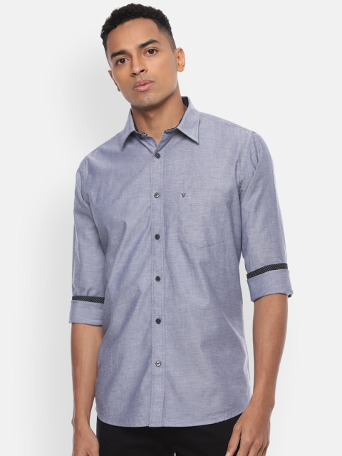 

Van Heusen Sport Men Blue Slim Fit Self Design Casual Shirt