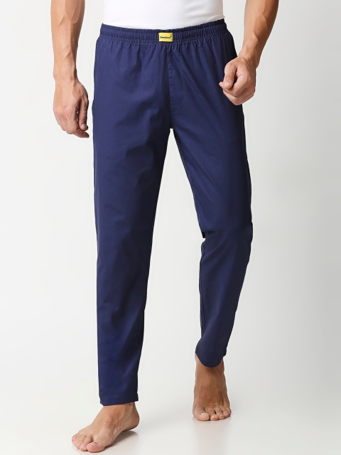 

Bewakoof Men Blue Solid Lounge Pants