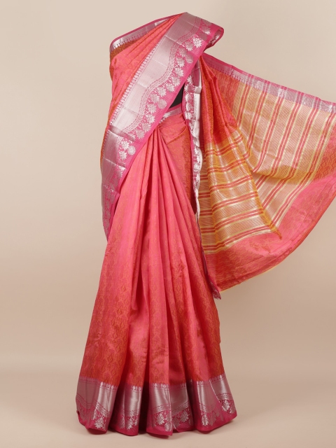 

Pothys Pink Woven Design Jute Silk Saree