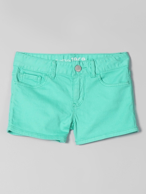 

GAP Girls Sea Green Solid Regular Fit Denim Shorts