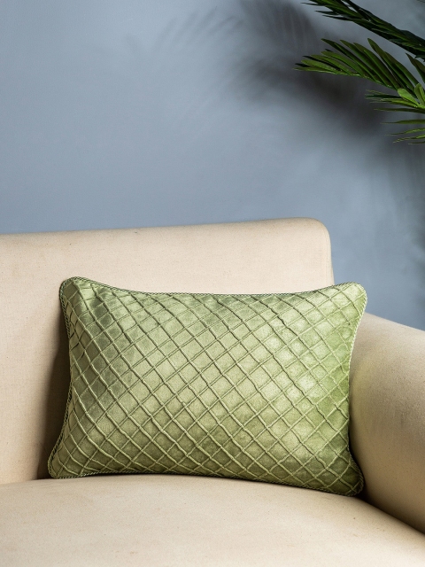 

Pure Home and Living Green Set of Single Checked Square Cushion Covers