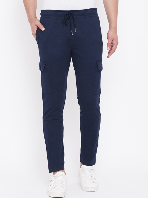 

HARBORNBAY Men Navy Blue Solid Straight-Ft Track Pants