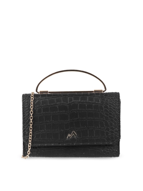 

Metro Black & Gold-Toned Textured Clutch