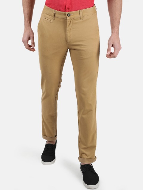 

Monte Carlo Men Khaki Brown Regular Fit Solid Chinos