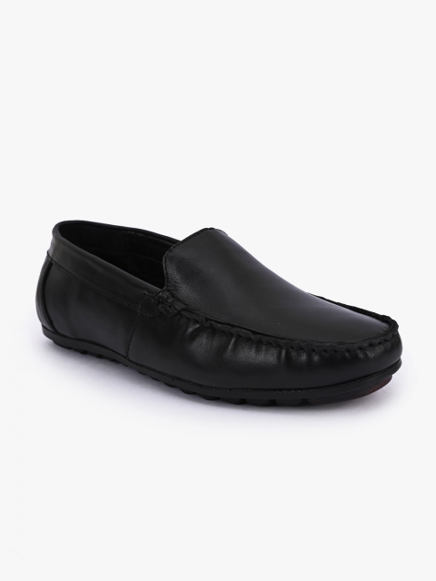 

BuckleUp Men Black Solid Leather Formal Loafers