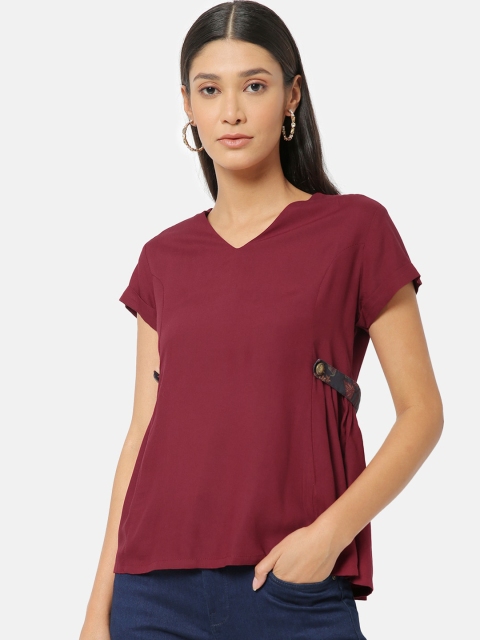 

Saaki Maroon A-line Top