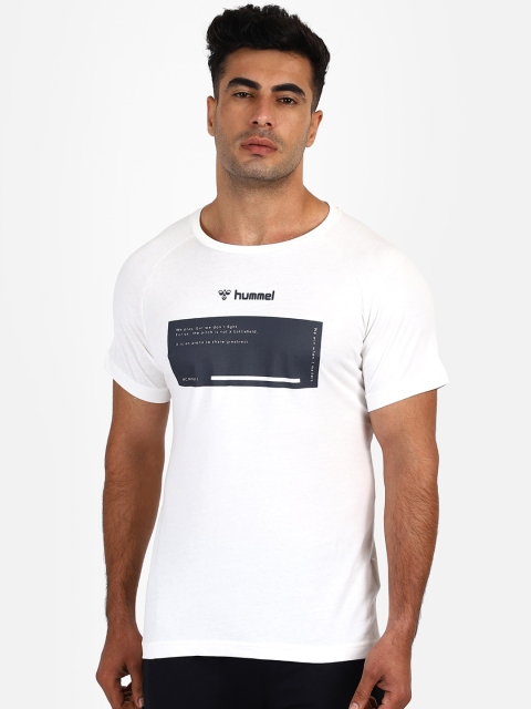 

hummel Men White Printed Round Neck T-shirt