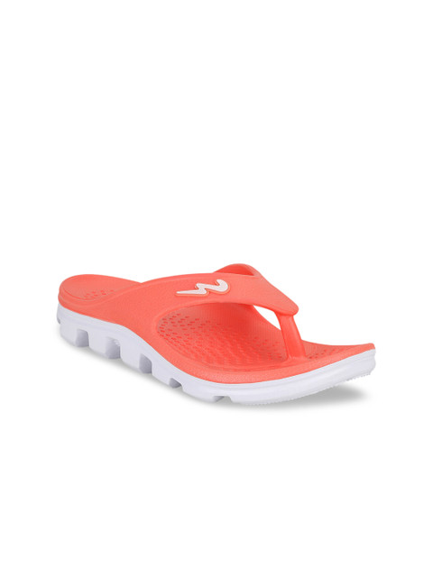 

Campus Women Orange & White Solid Thong Flip-Flops