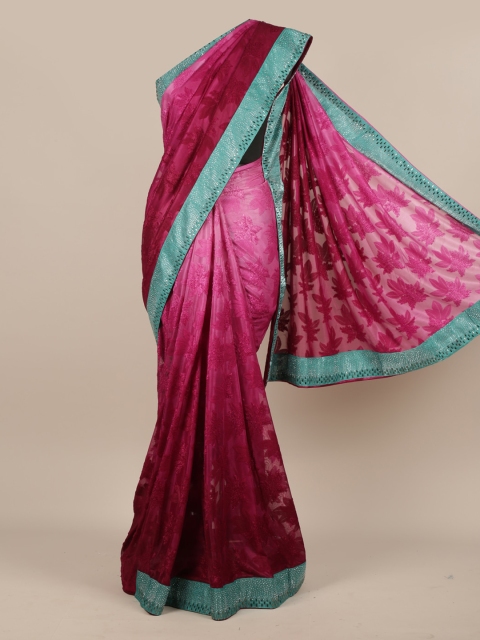 

Pothys Purple Woven Design Poly Chiffon Saree