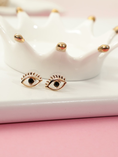 

AQUASTREET Black & Gold-Toned Contemporary Studs
