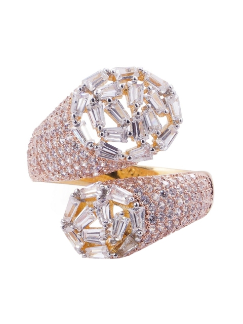 

shaze Multicoloured Gold-Toned CZ Studded Bracelet Set, Multi