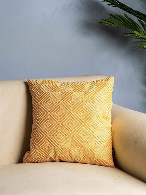 

Pure Home and Living Yellow Set of Single Self Design Square Cushion Covers