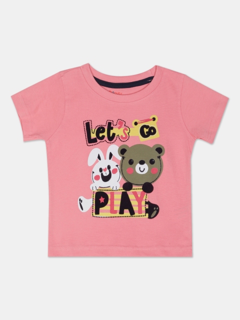 

Donuts Boys Coral Printed Round Neck T-shirt