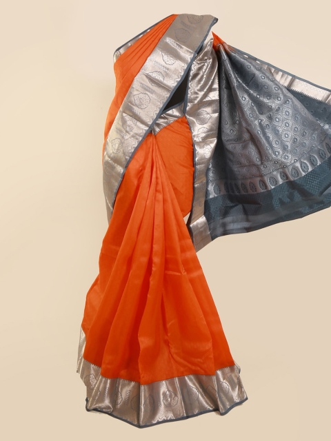 

Pothys Orange Pure Silk Woven Design Kanjeevaram Saree