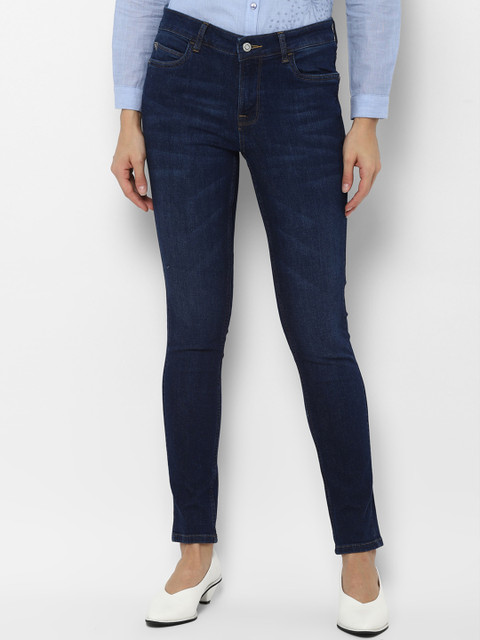 

Allen Solly Woman Navy Blue Regular Fit Mid-Rise Clean Look Stretchable Jeans