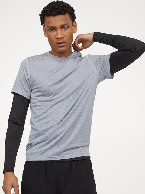 

H&M Men Blue Self Design Regular Fit Running top