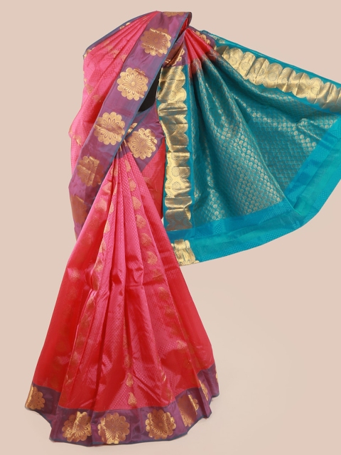 

Pothys Red & Blue Pure Silk Woven Design Kanjeevaram Saree