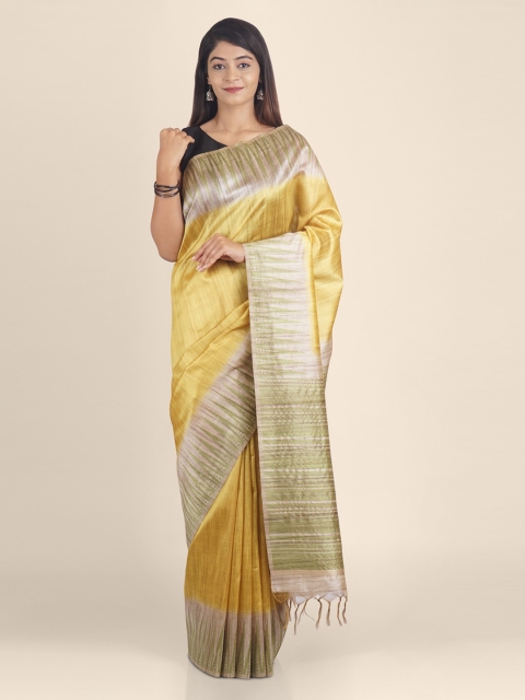 

KAJREE Yellow Pure Linen Woven Design Handloom Sambalpuri Saree