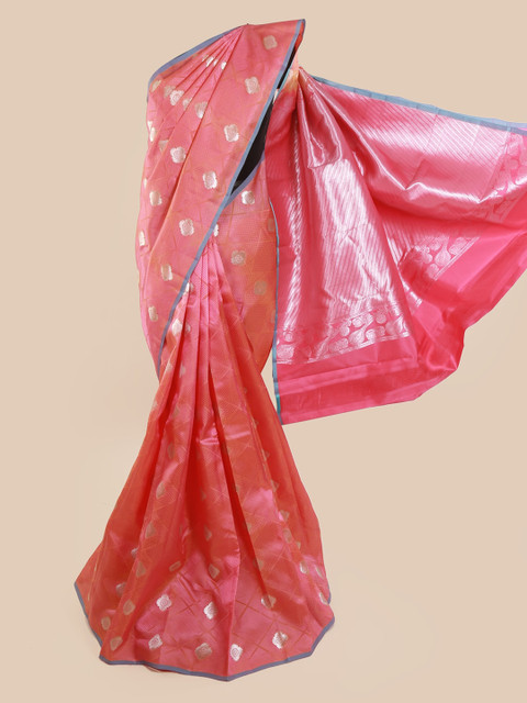 

Pothys Pink Pure Silk Woven Design Kanjeevaram Saree