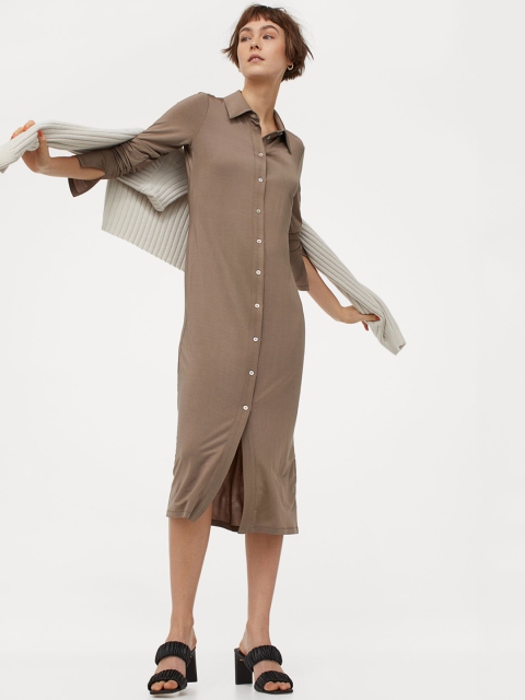 

H&M Women Beige Calf-length dress