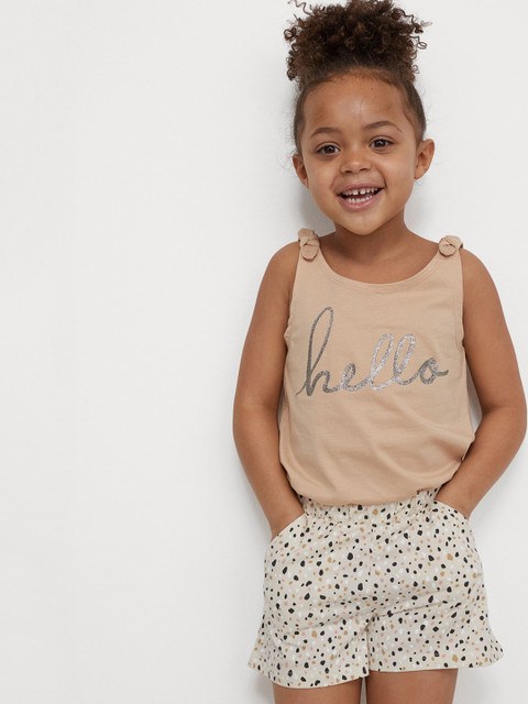 

H&M Girls Beige & White 2-piece Cotton Set