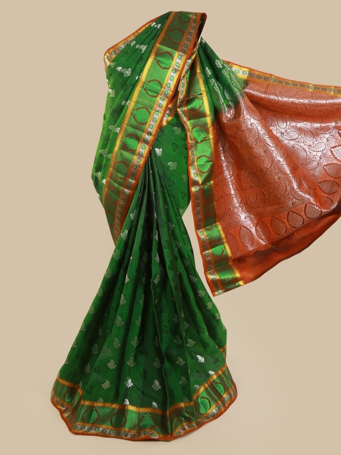 

Pothys Green Pure Silk Woven Design Kanjeevaram Saree
