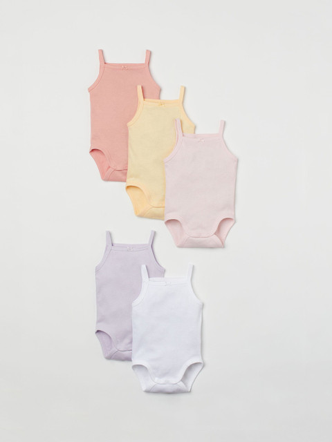 

H&M Kids Unisex 5-pack Cotton Sleeveless Bodysuits, White