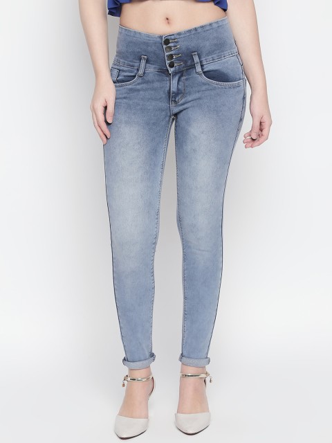 

PURPLE WATER Women Blue Slim Fit High-Rise Clean Look Jeans