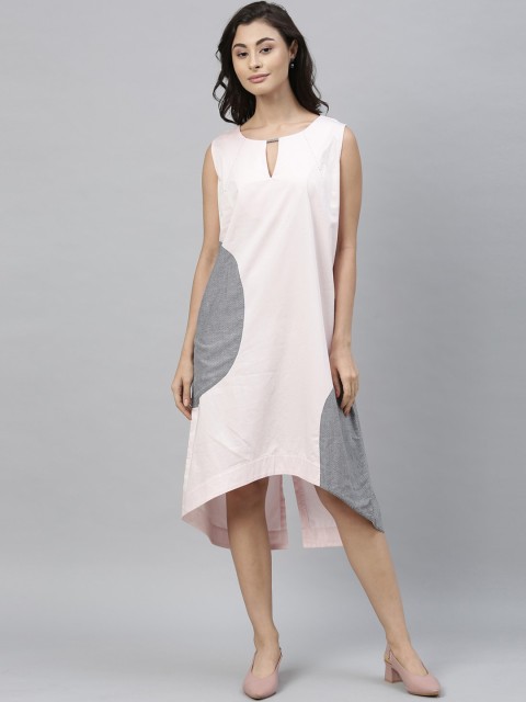

RAREISM Women Pink Solid A-Line Dress