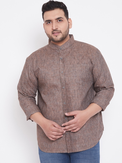 

Instafab Plus Men Brown Regular Fit Solid Casual Shirt