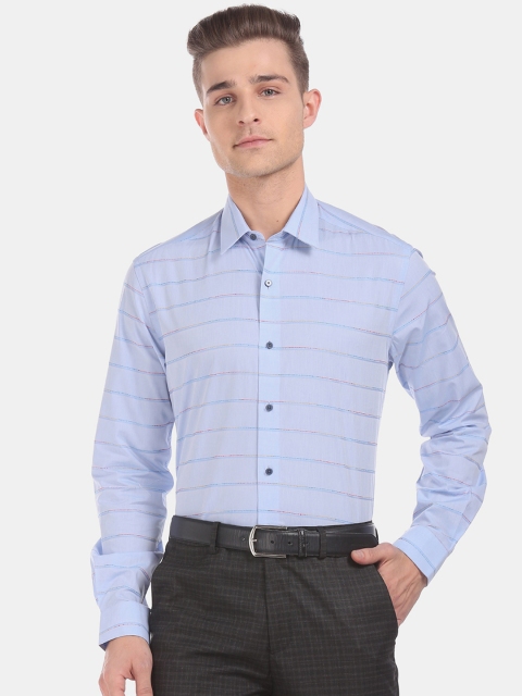 

Arrow New York Men Blue Slim Fit Striped Casual Shirt