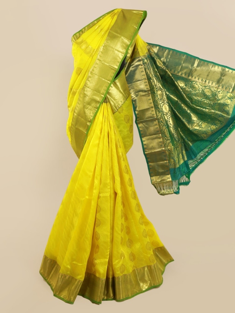 

Pothys Yellow Pure Silk Woven Design Kanjeevaram Saree