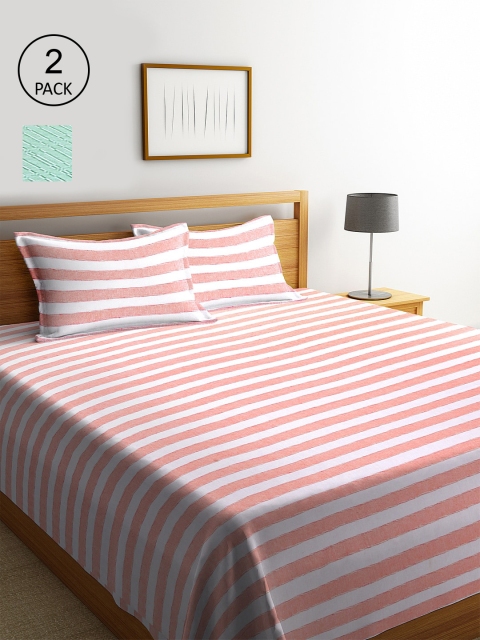 

KLOTTHE Set Of 2 Double Bed Covers With 4 Pillow Covers, White