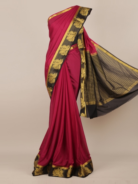 

Pothys Maroon & Black Poly Georgette Solid Saree