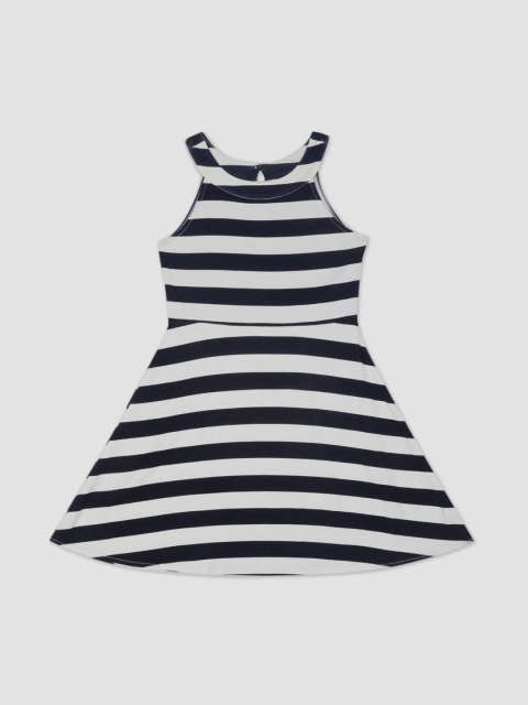 

The Childrens Place Girls Blue Striped A-Line Dress