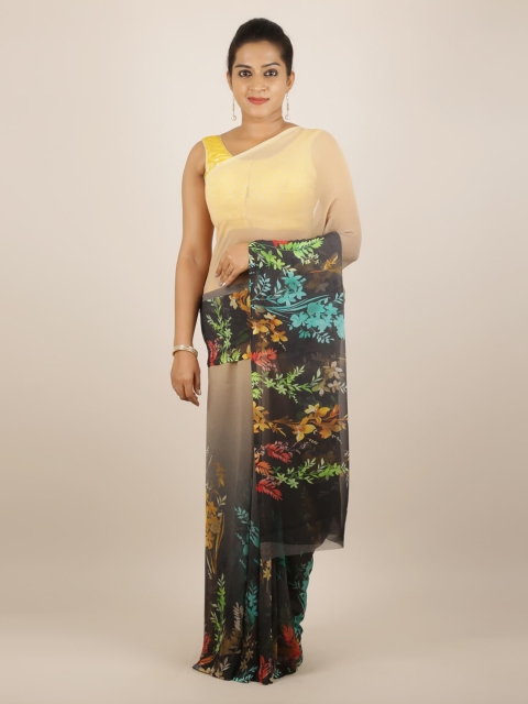 

Pothys Grey & Cream-Coloured Poly Georgette Printed Saree