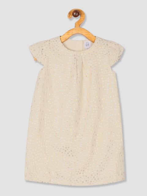 

GAP Girls Beige Self Design A-Line Dress