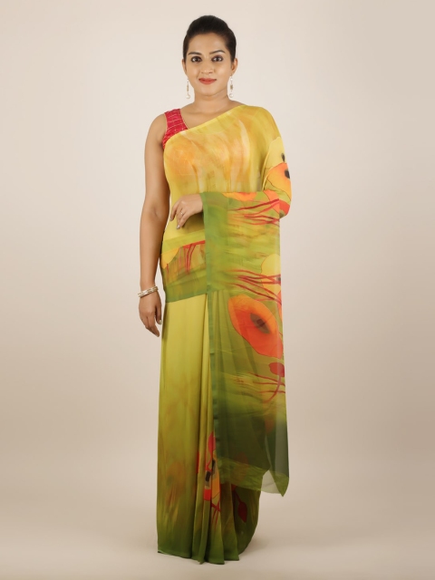 

Pothys Green Woven Design Poly Georgette Saree