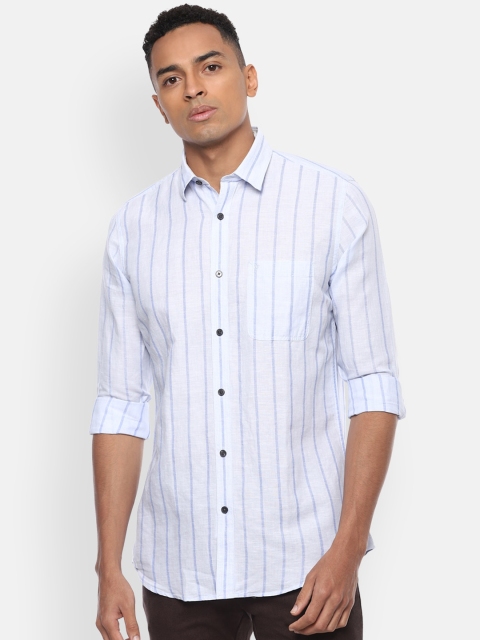

Van Heusen Sport Men White Slim Fit Striped Casual Shirt