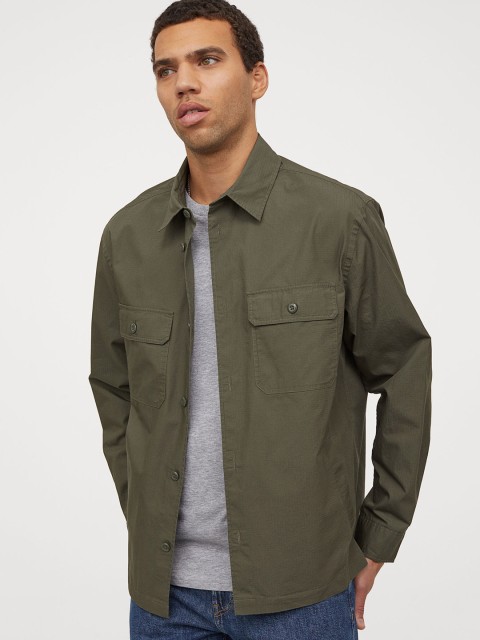 

H&M Men Green Relaxed Fit Shirt Jacket