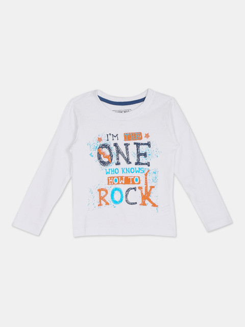

Cherokee Boys White Printed Round Neck T-shirt