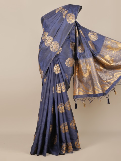 

Pothys Blue Woven Design Jute Silk Saree