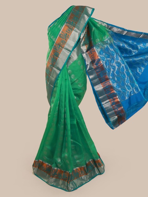 

Pothys Green Pure Silk Woven Design Kanjeevaram Saree