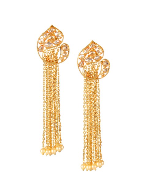 

Adwitiya Collection Gold-Toned Contemporary Drop Earrings