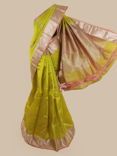 

Pothys Green Pure Silk Woven Design Kanjeevaram Saree