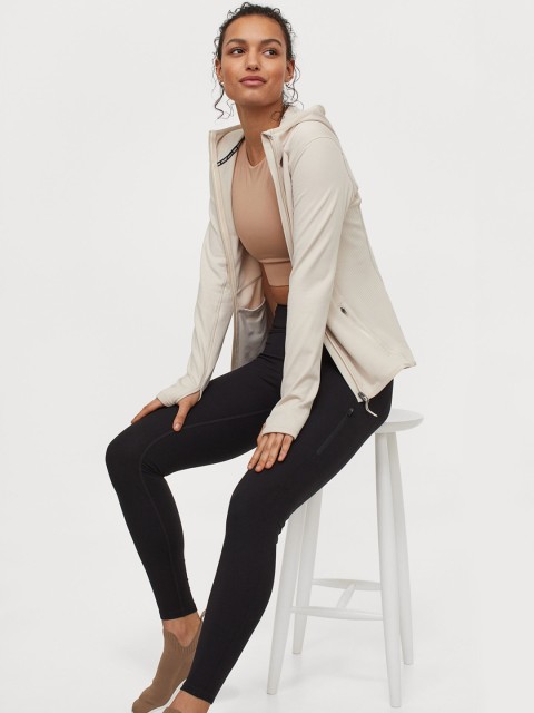 

H&M Women Black Pocket-Detail Sports Tights